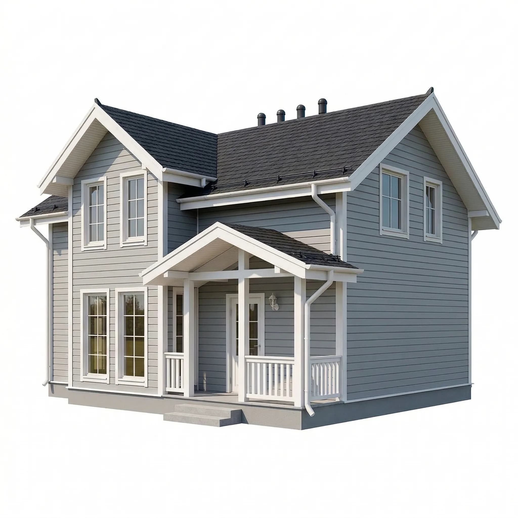 Проект каркасного дома 172 м² с террасой