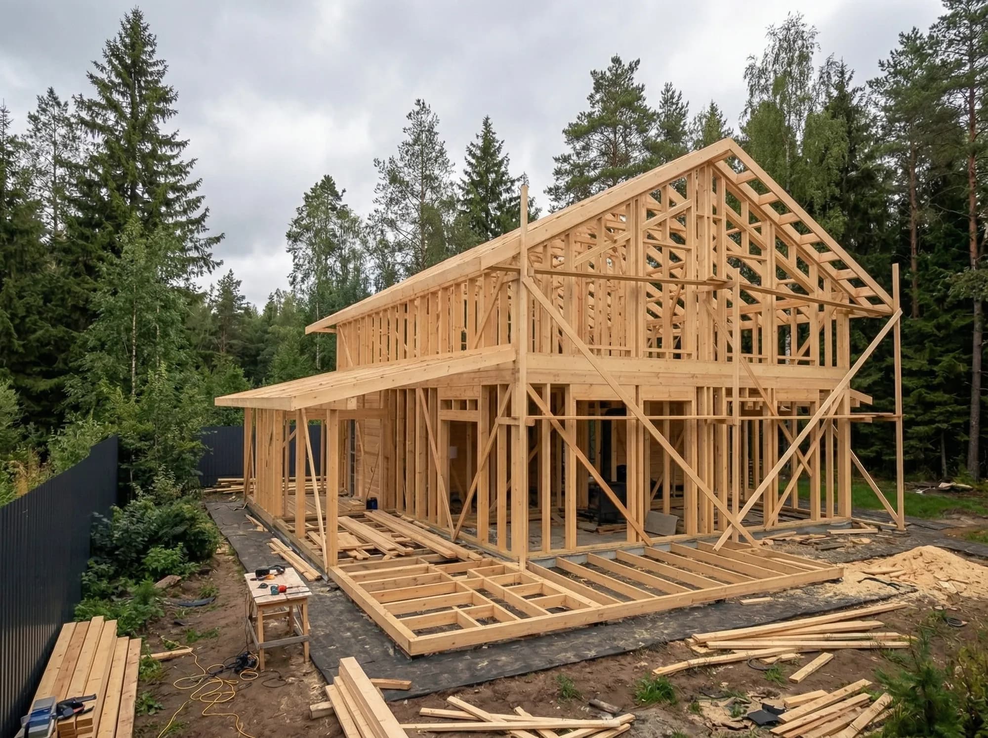 Двухэтажный дом с панорамным остеклением 4