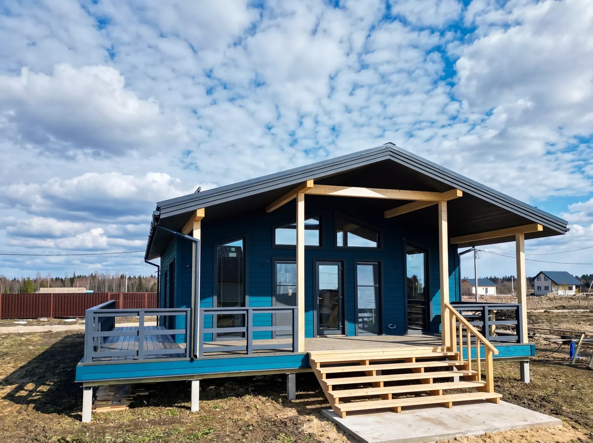 Одноэтажный каркасный дом в п. "Голубые Озёра"